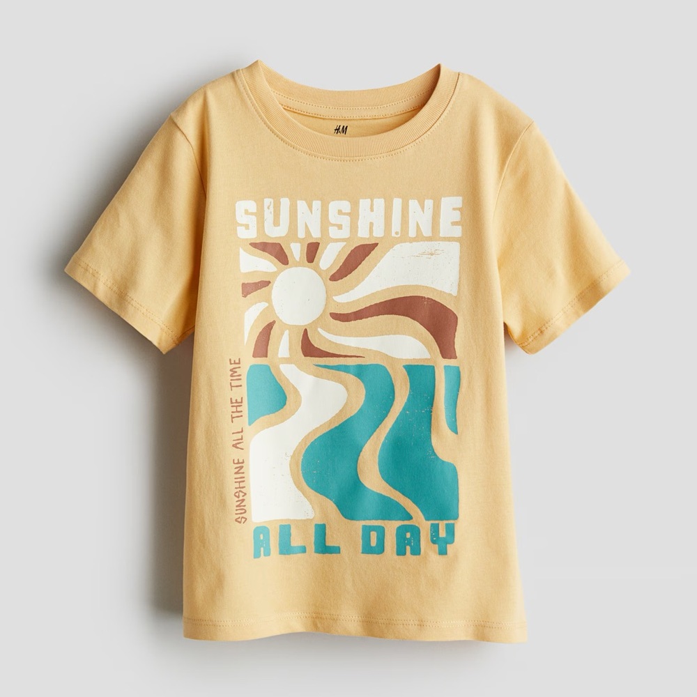 H&M Yellow Graphic Sunshine Tee 5T